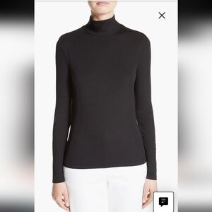 ST. JOHN Nuda Fine Jersey Turtleneck Top Black Size Small